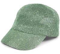 styleBREAKER Gorra de Verano para Mujer con Bordado de Lentejuelas, diseño Transpirable y Hebilla metálica Ajustable, protección Solar Sencilla para Playa y Ocio, Verde Matcha
