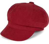 styleBREAKER Gorra Globo de Tela Suave para señoras, Sombrero de Pico Estilo Vintage, Gorra Deslizante Bakerboy, Gorra Newsboy 04023086, Color:Vino Tinto