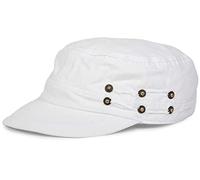 styleBREAKER Gorra Militar de algodón con Efecto Desgastado,Blanco
