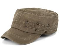 styleBREAKER Gorra Militar de algodón con Efecto Desgastado,Verde Oliva-Mar
