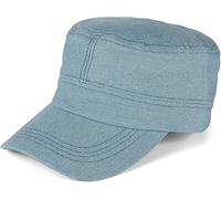 styleBREAKER Gorra Militar Unisex en Jeans ópticos, Denim, ejército, Ajustable por Clic y presión 04023084, Color:Azul Claro