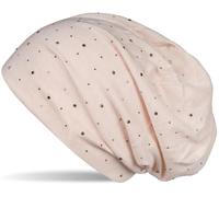 styleBREAKER Gorro Beanie clásico con Elegantes Aplicaciones de Remaches de estrás, Unisex 04024037, Color:Crema-Beige