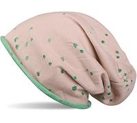 styleBREAKER Gorro Beanie con Agujeros Vintage y Borde Enrollable, Unisex 04024052, Color:Albaricoque-Menta