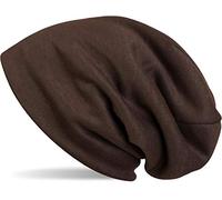 styleBREAKER Gorro Beanie de Punto Fino cálido con Relleno Interior Polar Muy Suave, Gorro Beanie Largo de un Solo Color, Unisex 04024092, Color:Marrón Oscuro
