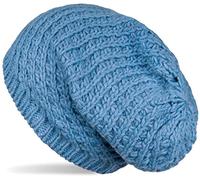 styleBREAKER Gorro Beanie de Punto Unisex de Punto Grueso, Slouch, Beanie Largo, Gorro de Punto de Invierno 04024158, Color:Azul Claro