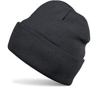 styleBREAKER Gorro de niño, Gorro de Punto con ala Ancha, Gorro de Punto Fino, Gorro para niños de 2 a 5 años 04024030, Color:Gris Oscuro