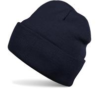 styleBREAKER Gorro de niño, Gorro de Punto con ala Ancha, Gorro de Punto Fino, Gorro para niños de 2 a 5 años 04024030, Color:Azul Marino