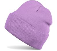 styleBREAKER Gorro de niño, Gorro de Punto con ala Ancha, Gorro de Punto Fino, Gorro para niños de 2 a 5 años 04024030, Color:Lila