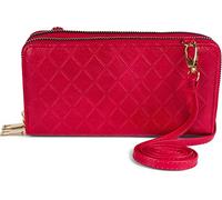 styleBREAKER Mini bolsa de hombro 2 en 1 con relieve de diamantes, bolso, bolsa de teléfono móvil, bolsa de hombro 02012379, color:Rojo
