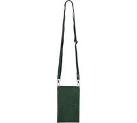 styleBREAKER Mini Bolso Bandolera con Solapa en V y Detalle Metálico | Pequeño Bolso para Móvil para Colgar | Elegante Bolso Cruzado con Ranuras para Tarjetas para Mujer,Verde esmeralda