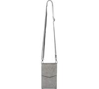 styleBREAKER Mini Bolso Bandolera con Solapa en V y Detalle Metálico | Pequeño Bolso para Móvil para Colgar | Elegante Bolso Cruzado con Ranuras para Tarjetas para Mujer,Gris