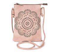 styleBREAKER Mini Bolso de hombro de las señoras con las flores patrón de corte y diamantes de imitación, bolsa de hombro, bolso 02012367, color:Rosas palo