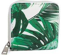 styleBREAKER minimonedero de Mujer con Estampado de Palmeras, Cremallera, Cartera 02040121, Color:Verde-Blanco