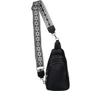 styleBREAKER Mochila de un hombro para señoras, bandolera con motivos geométricos, bolsa crossbody unicolor, mochila urbana, bolsa bandolera 02012400, color:Negro