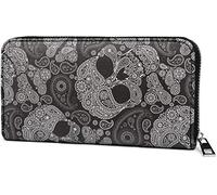 styleBREAKER Monedero de Mujer con Estampado de Cachemira con Calavera, Cremallera, Cartera 02040118, Color:Negro