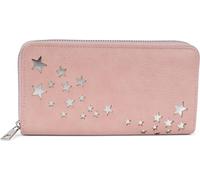 styleBREAKER Monedero Mujer con Estrellas troqueladas | Cartera, cremallera perimetral, 19x10x2,5 cm, 8 ranuras, 3 compartimentos billetes, monedero, 2 bolsillos.