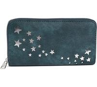 styleBREAKER Monedero para Mujer con Recortes de Estrella Metálicos, Cierre de Cremallera, Color:Azul Oscuro