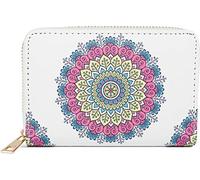 styleBREAKER Monedero pequeño para Damas con un Colorido patrón de Adorno de Mandala, Estilo ETNO, Cremallera, Cartera 02040149, Color:Blanco-Azul-Rosa-Amarillo