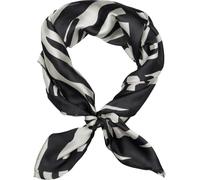 styleBREAKER Pañuelo de mujer con estampado de cebra y rayas | cuadrado 70x70 cm | suave satén para primavera y verano | versátil bandana y pañuelo para la cabeza, color:Negro-Blanco