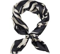 styleBREAKER Pañuelo de mujer con estampado de cebra y rayas | cuadrado 70x70 cm | suave satén para primavera y verano | versátil bandana y pañuelo para la cabeza, color:Negro-Beige