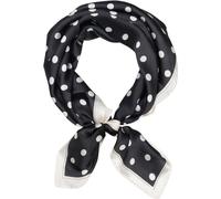 styleBREAKER pañuelo de mujer con estampado de lunares, pañuelo cuadrado, pañuelo de lunares, pañuelo de cabeza 01016234, color:Negro-Beige
