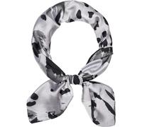 styleBREAKER pañuelo de mujer con estampado tropical de leopardo, pañuelo cuadrado, pañuelo multicolor, pañuelo para la cabeza 01016232, color:Gris-negro