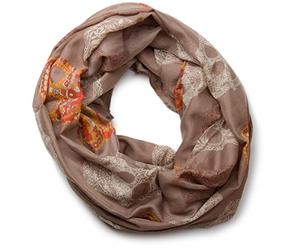 styleBREAKER Pañuelo Loop mujer,diseño Sugar Skull, viscosa, Beige