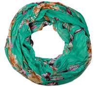 styleBREAKER Pañuelo Loop mujer estampado mariposas flores 85x85cm,Menta