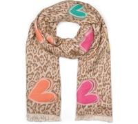 styleBREAKER Pañuelo mujer estampado leopardo y bordado,Marrón