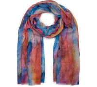 styleBREAKER Pañuelo mujer viscosa degradado acuarela,Naranja-rojo-azul