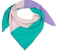 styleBREAKER Pañuelo triangular de muselina para mujer, en tonos pastel, ligero y transpirable de algodón, ideal para primavera y verano, fabricado en Italia, Rosa-Lila-Acua-Verde