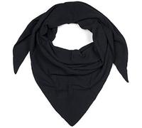 styleBREAKER pañuelo triangular de muselina para mujer hecho de algodón | pañuelo de cuello liso, suave y ligero | pañuelo con estilo para todo el año - Hecho en Italia, 196 x 84 cm, Negro