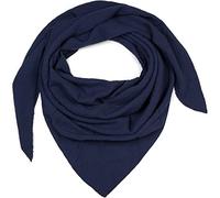 styleBREAKER pañuelo triangular de muselina para mujer hecho de algodón | pañuelo de cuello liso, suave y ligero | pañuelo con estilo para todo el año - Hecho en Italia, 196 x 84 cm, Azul oscuro