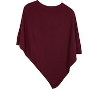 styleBREAKER Poncho asimétrico de punto fino para mujer,Burdeos-Rojo