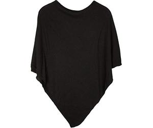 styleBREAKER Poncho asimétrico de punto fino para mujer,Negro