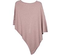 styleBREAKER Poncho asimétrico de punto fino para mujer,Rosa palo