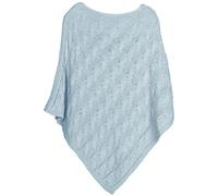 styleBREAKER Poncho de Punto con Trenzas, Poncho de Punto de Cuello Redondo, Punto Grueso, para Mujeres 08010040, Color:Azul Paloma