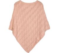 styleBREAKER Poncho de Punto con Trenzas, Poncho de Punto de Cuello Redondo, Punto Grueso, para Mujeres 08010040, Color:Rosa Palo