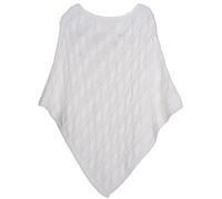 styleBREAKER Poncho de Punto con Trenzas, Poncho de Punto de Cuello Redondo, Punto Grueso, para Mujeres 08010040, Color:Blanco-Crema