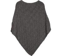 styleBREAKER Poncho de Punto con Trenzas, Poncho de Punto de Cuello Redondo, Punto Grueso, para Mujeres 08010040, Color:Gris Oscuro