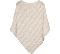 styleBREAKER Poncho de Punto con Trenzas, Poncho de Punto de Cuello Redondo, Punto Grueso, para Mujeres 08010040, Color:Beige
