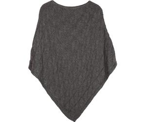 styleBREAKER Poncho de Punto con Trenzas, Poncho de Punto de Cuello Redondo, Punto Grueso, para Mujeres 08010040, Color:Gris Oscuro
