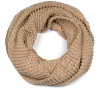 styleBREAKER Unisex Bufanda de punto de bucle Unicolor con patrón de onda, cálido invierno bufanda de punto, bufanda tubo 01018169, color:Marrón claro