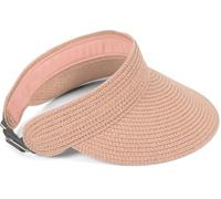 styleBREAKER Visera de Papel con Banda elástica y Cierre de Gancho, Sombrero de Sol Transpirable para Mujer, Visor monocromático, protección Solar Ligera y cómoda, Rosa Palo