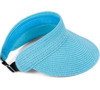 styleBREAKER Visera de Papel con Banda elástica y Cierre de Gancho, Sombrero de Sol Transpirable para Mujer, Visor monocromático, protección Solar Ligera y cómoda, Turquesa