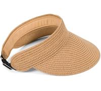 styleBREAKER Visera de Papel con Banda elástica y Cierre de Gancho, Sombrero de Sol Transpirable para Mujer, Visor monocromático, protección Solar Ligera y cómoda, Marrón