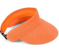 styleBREAKER Visera de Papel con Banda elástica y Cierre de Gancho, Sombrero de Sol Transpirable para Mujer, Visor monocromático, protección Solar Ligera y cómoda, Naranja