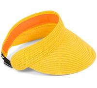 styleBREAKER Visera de Papel con Banda elástica y Cierre de Gancho, Sombrero de Sol Transpirable para Mujer, Visor monocromático, protección Solar Ligera y cómoda, Amarillo