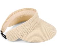 styleBREAKER Visera de Papel con Banda elástica y Cierre de Gancho, Sombrero de Sol Transpirable para Mujer, Visor monocromático, protección Solar Ligera y cómoda, Beige
