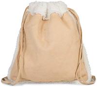 styleBREAKER zaino a sacco con Superficie morbida, orlata e foderata con Teddyfell, zaino, sacco, Unisex 02012309, Colore:Marrone Chiaro